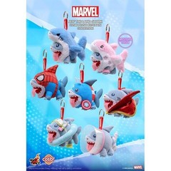Random 1 PCS Of Cosbi Marvel Jeff the Land Shark Plush Keychain 4.7″H Blind Box
