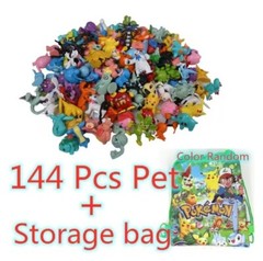 144 Style Anime Pokémon Figure Toys + BAG Pikachu Action Figure Model Ornamental