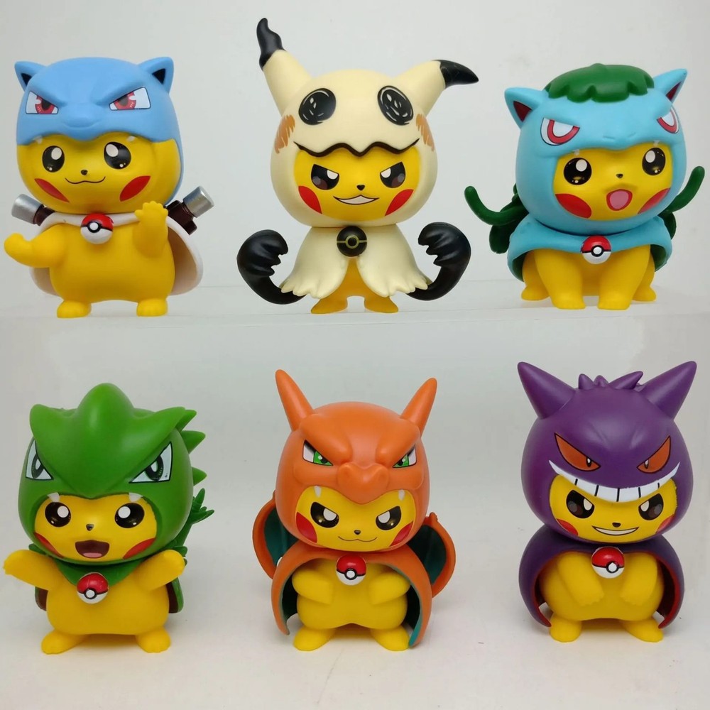 6PCS Pokémon Pikachu Charizard Mew Figure Set 7CM Anime Collectible Toy Gift New