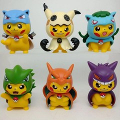 6PCS Pokémon Pikachu Charizard Mew Figure Set 7CM Anime Collectible Toy Gift New