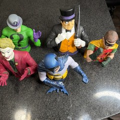 Diamond Select Toys Batman 1966 Classic TV Series Vinyl Bust Bank Lot Of 5