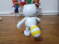 12-PK WHITE TANOOKI SUPER MARIO 4″ Lot Builder Penguin Cat Metal Raccoon Luigi