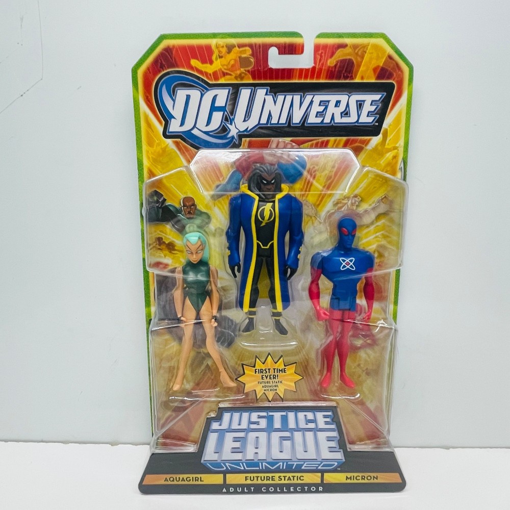 Aquagirl, Future Static, Micron League Unlimited 3 pk NIP Rare Mattel DCU