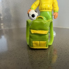 Vintage 1997 Arthur Poseable Figure Soccer Ball Backpack Marc Brown 4”