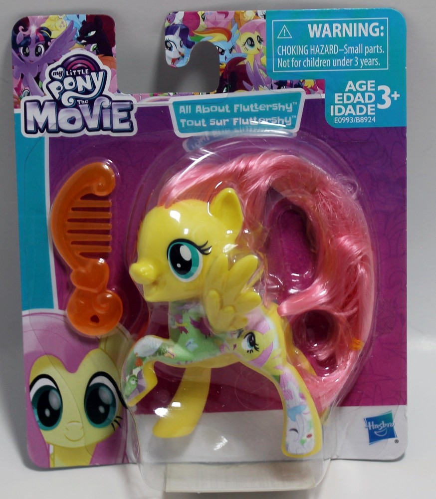 2017 My Little Pony The Movie All About Fluttershy 3.5″ Figure Doll Toy w/ Comb