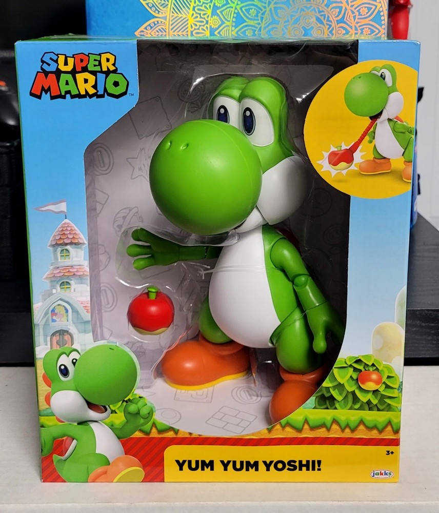 Super Mario Bros YUM YUM YOSHI! 9″ Figure Jakks Pacific Nintendo SEALED