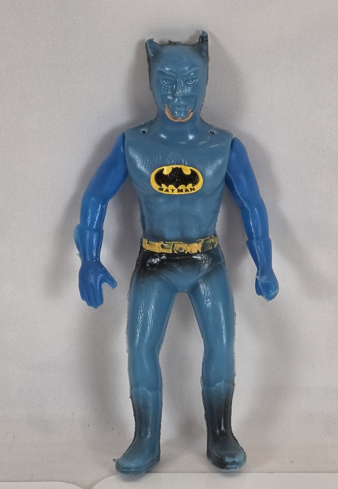 Rare Vintage Mexican Bootleg Batman Figure 10″ Blow Mold Parachute Toy KO Mexico