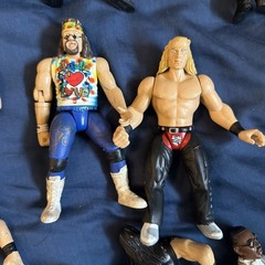 JAKKS WWF BCA Lot Bone Crunching Action Edge Owen Hart Jerry Lawler Dude Love