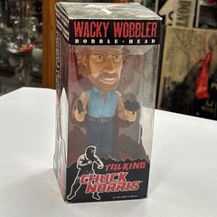 CHUCK NORRIS FUNKO TALKING WACKY WOBBLER BOBBLE HEAD IN BOX 18 G2U