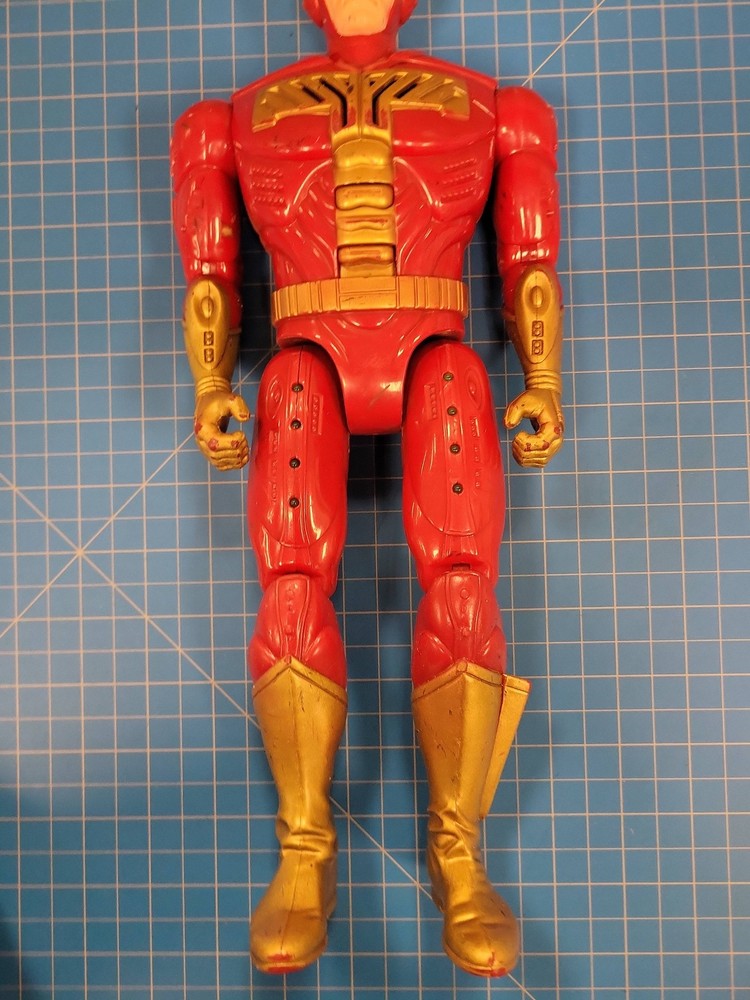 Vintage Red Gold Action Figure Toy Robot Style 12 Inch Tall Collectible