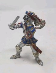 Plastoy Medieval Blue Red & Gold Knight Figure 3.25″