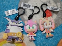 Rare Monogram Sonic the Hedgehog Sonic Figure Bag Clip Lot of 21 Flocked Shadow