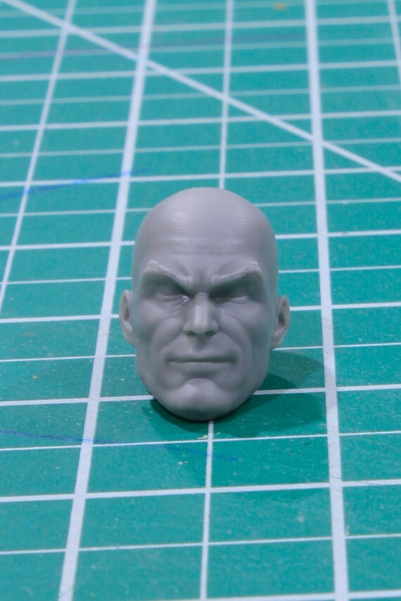 Custom Resin Baldy head cast 7in. scale 1:10 McFarlane Luthor