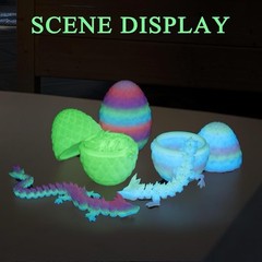3D Printed Dragon in Egg, 12” Full Articulated Crystal Dragon Figure Decor