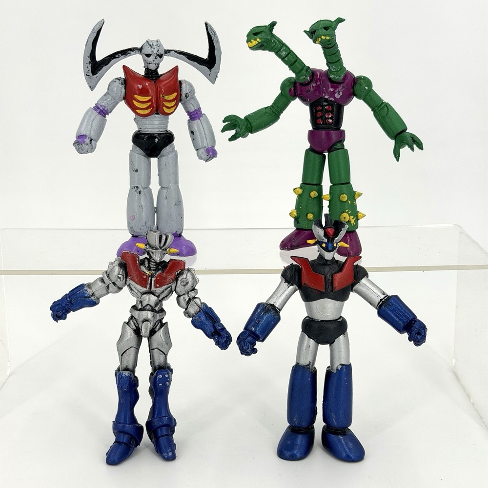 Rare! Mazinger Z Set Of 4 Figures Vintage Mexican Bootleg Mazor Z Garada K7