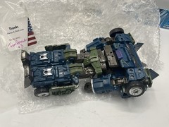 Transforming Toy Semi Truck Blue & Green #3 TRANSFORMER Warbotron Robot Off Road