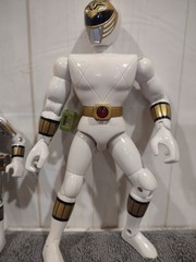 Mighty Morphin Power Rangers Red White Metallic Silver 4 Total Figures Bandai