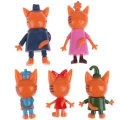 Kid-e-Cats Action Figures 5pcs Set 6-8cm Cartoon Anime Cat Cake Toppers Kids Toy