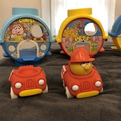 Vintage 1985 Parker Brothers Nerfuls Characters Round Town & Vehicles Toy Lot