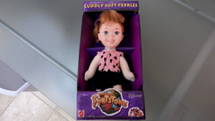 Vtg 1993 Mattel Flintstones CUDDLY PEBBLES 12″ TV / Movie Character Doll Figure
