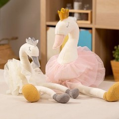 40cm Beautiful Skirt Swan White Pink Color Super Lovely Animal Stuffed Plush