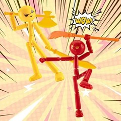 Stick Figure Action Toy Multi Jointed Model Assembled Movable Creative Gift