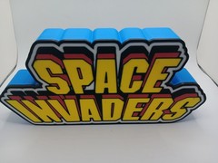 Retro Space Invaders logo lightbox sign light box display for collection display