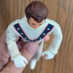 VTG 1972 Ideal Evel Knievel Stunt Cycle Doll Figure W/ Helmet & Suit 7″ Collect