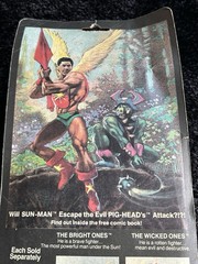 Olmec Rulers of the Sun Pig-Head Pig Action Figure Shield Mace Comic 1985