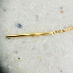 18K Yellow Gold One-Touch Hook Chain Necklace, Pin Chain, Approx. 50cm, Petal