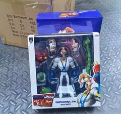Earthworm Jim Action Figure Collection Game Peripherals Worm Body Jim Heads.