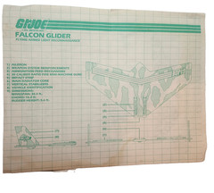 Hasbro Vintage GI Joe GREEN Blueprints Instructions Falcon Glider 1983