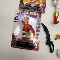 Power Rangers Mega force Red & Black Ranger Figures Cards Weapons Bandai Figures