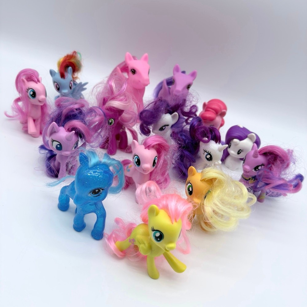 My Little Pony Lot Of 15 Brushable 3.5″ Mini Figures MLP Hasbro Various Years