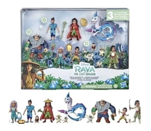 20+ Piece Figure Disney Raya and the Last Blue Dragon Land of Kumandra Play Set