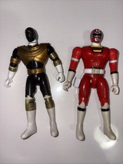 Vintage Bandai 1990s Power ranger Figure Lot. Zeo Black And Gold & Red Turbo!