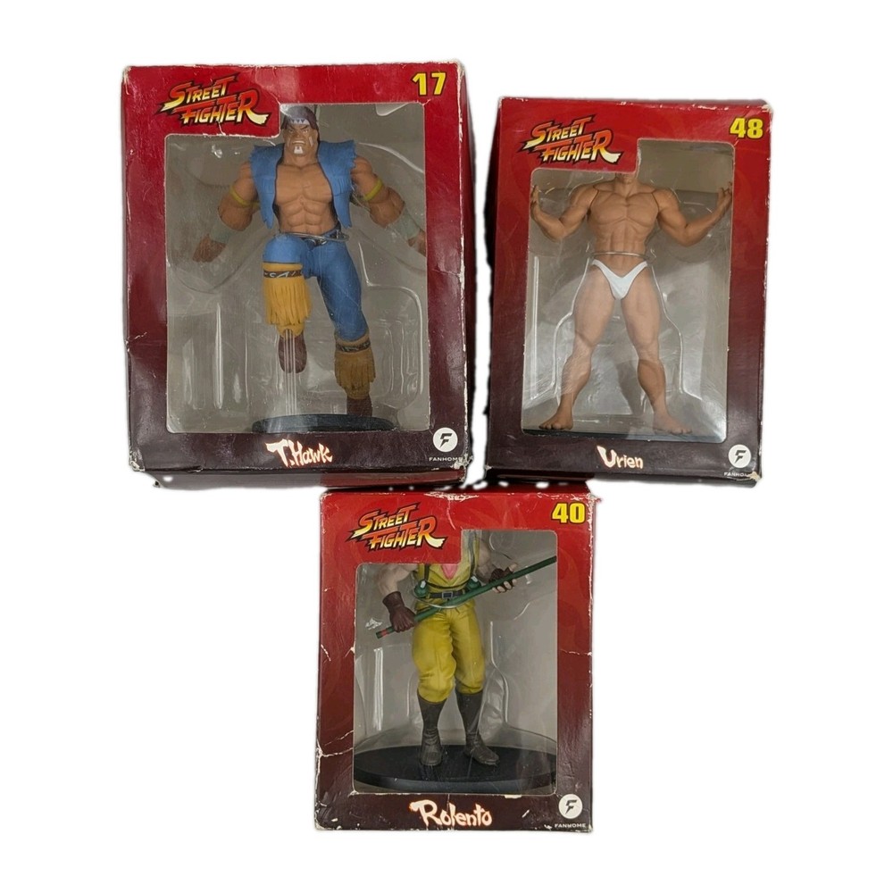Street Fighter Fanhome Figures Lot Of 3 T. Hawk #17 Urien #48 Rolento #40 Capcom