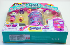 Shopkins Food Fair Cup Cake Collection 8 Pieces Plus Tray Tongs & Display New