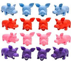8″ Snorting Colored Rubber Pigs (Pink, Blue, Red, Purple) Squeezable Noisemakers