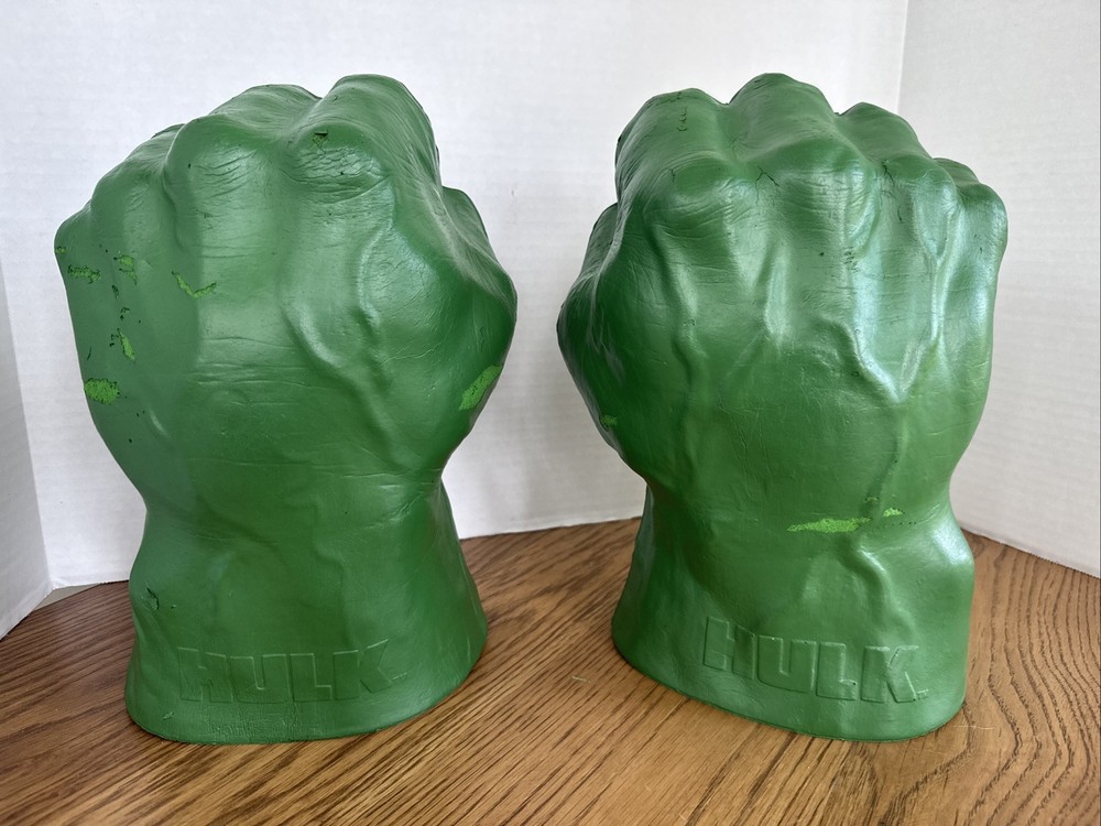 ✨MARVEL INCREDIBLE HULK FOAM SMASH FIST HANDS GLOVES 03 UNIVERSAL WORKING SOUND