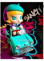Pop Mart Kennyswork Molly Mint Car Car Mini Figure Art Toy New
