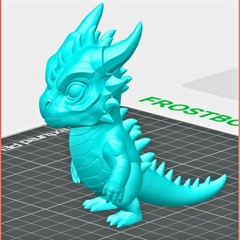 Frostbound Whelp Baby Dragon 3D Printed Figurine Wingless Ice Drake PLA
