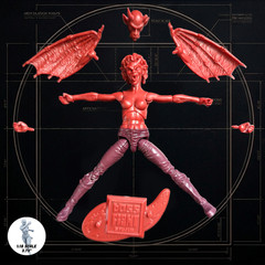Vitruvian H.A.C.K.S. Fantasy Character Blanks Hellfire Red Female Demon 1:18