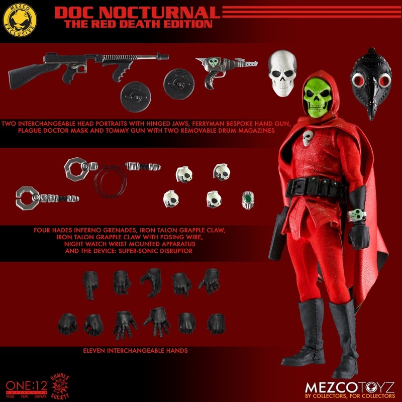 Mezco One:12 Collective Doc Nocturnal Red Death Edition (Version 1.0) NEW