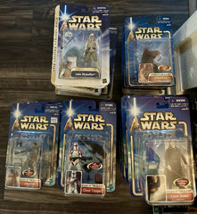 Hasbro Star Wars Action Figures 2002-04 Blue Card Series, Lot Of 24, NEW
