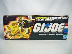 K26i57101 AIR CHARIOT W/ BOX & SERPENTOR 1986 GI JOE COMPLETE VINTAGE HASBRO