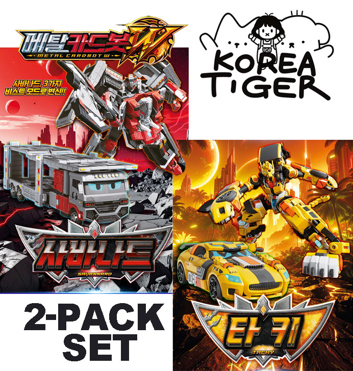 Metal Cardbot W Season3 SAVANNARD TACHY Set Transforming Robot TOY Figure Korean