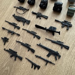 Vintage GI Joe Accessory Lot 24pc Backpacks Weapons Gear Parts Hasbro 80s 90s