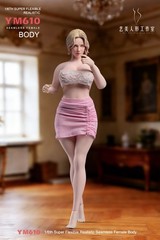 YM610 1/6 Female Big Bust Suntan/Pale Plump Seamless Doll Body 12″ Action Figure