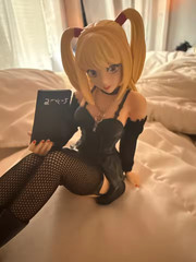 Death Note Misa Amane 10cm Sitting Figure Gothic Leather Dress PVC Model Gift